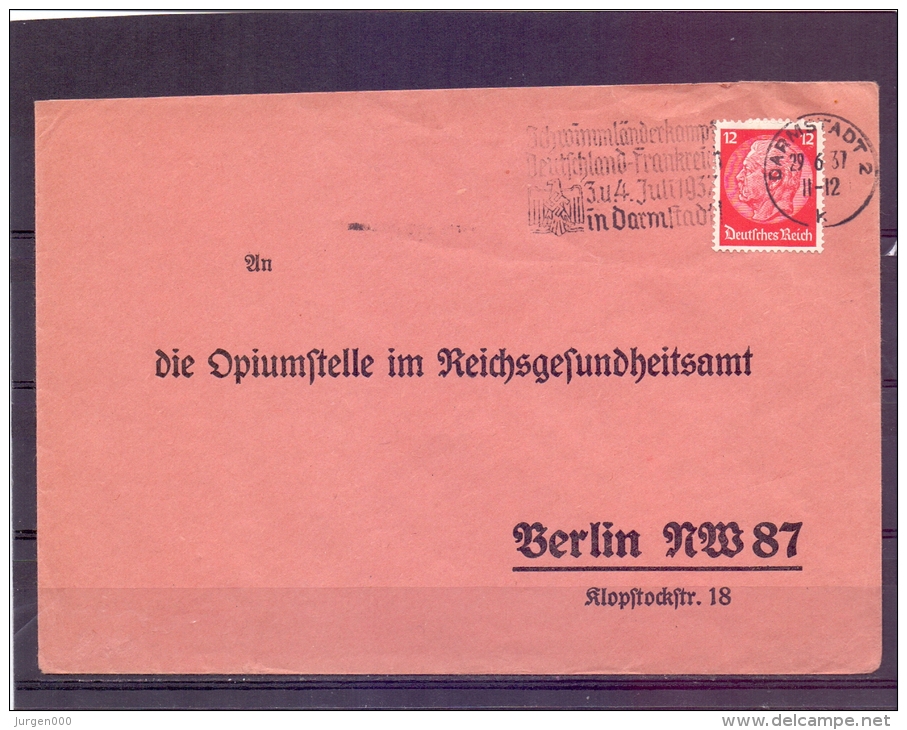 Deutsches Reich - Schwimm-Länderkampf  Deutschland-Frankreich 3-4/7/1937 - Darmstadt    (RM7438) - Natation