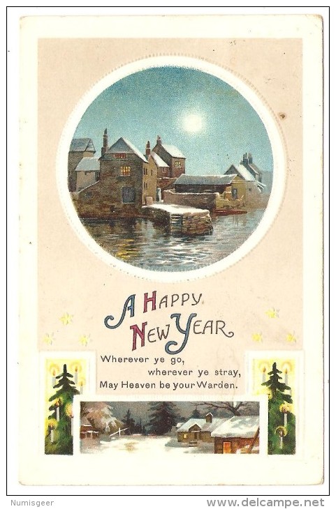 Cp :  Paysage   ---  A Happy  New  Year - Saint-Patrick's Day