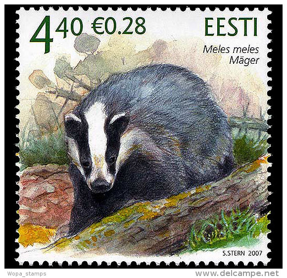 Estonia 2007 Set - Estonian Fauna - The Badger - Estonie