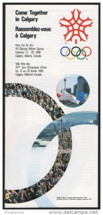 CANADA - OLYMPIC WINTER GAMES CALGARY 1988 - ADVERTISING DEPLIANT - COME TOGETHER IN CALGARY - Andere & Zonder Classificatie