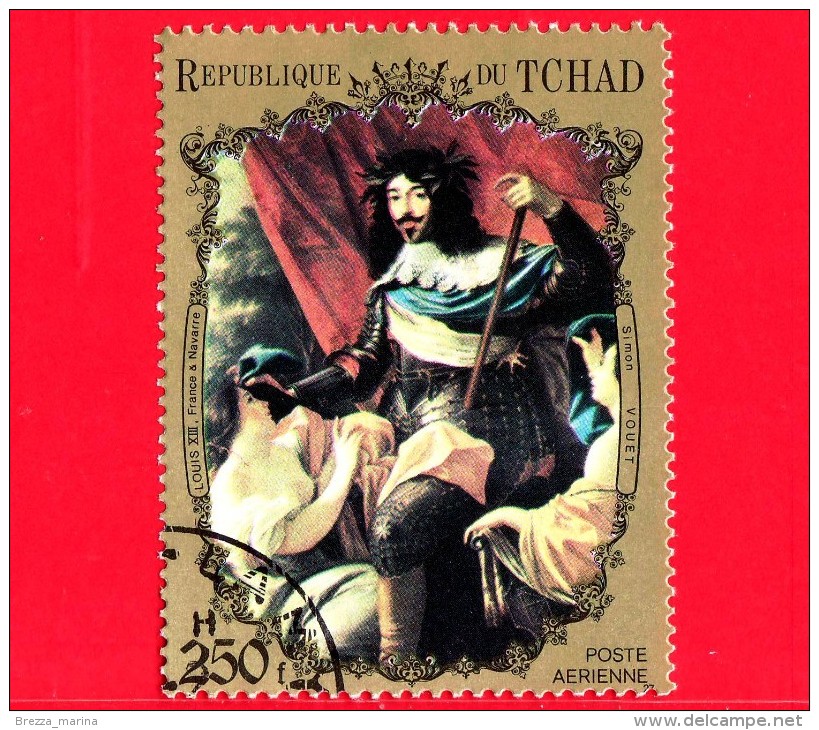 CIAD  - TCHAD - 1971-1973 - Ritratti - Portraits  - Louis XIII Of France And Navarre, Di Vouet - 250 - Scott 233 H - Chad (1960-...)