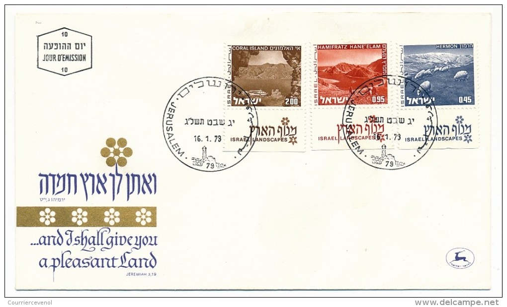 ISRAEL => 22 FDC - Paysages, sites et monuments divers. - Architecture - Ports