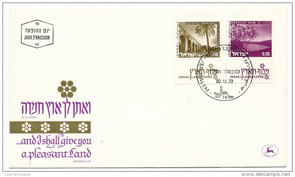 ISRAEL => 22 FDC - Paysages, sites et monuments divers. - Architecture - Ports