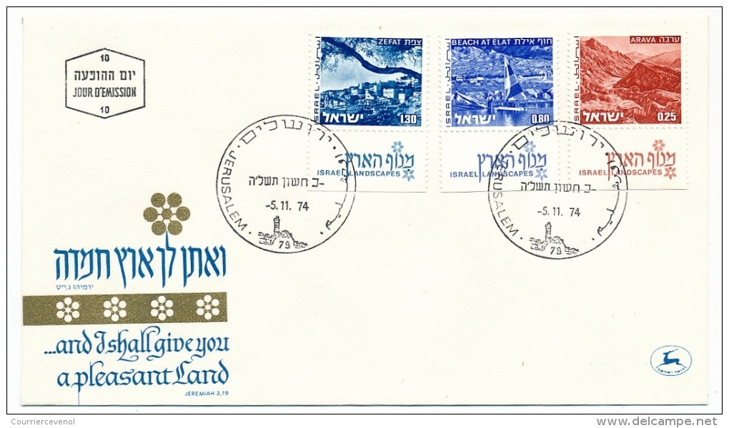 ISRAEL => 22 FDC - Paysages, sites et monuments divers. - Architecture - Ports