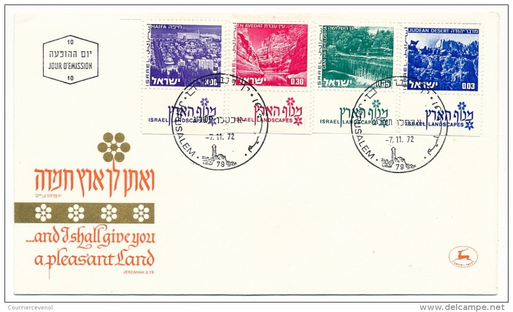 ISRAEL => 22 FDC - Paysages, sites et monuments divers. - Architecture - Ports