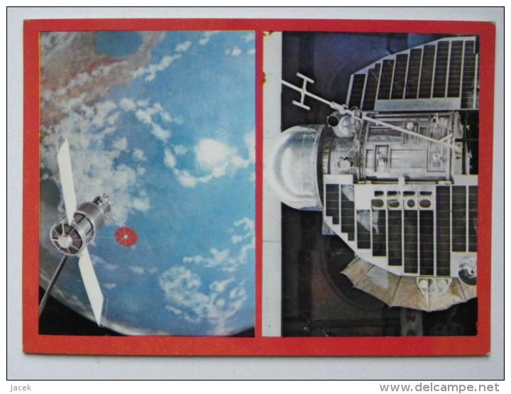 Russian Satellite / Spacecraft / CCCP / Polish Postcard - Raumfahrt