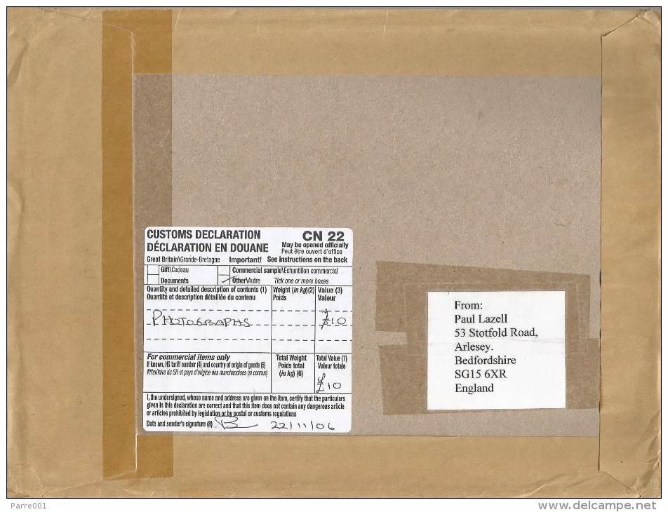 UK 2006 Arlesey Post Office Meter Franking EMA Customs Declaration Label Cover - Frankeermachines (EMA)