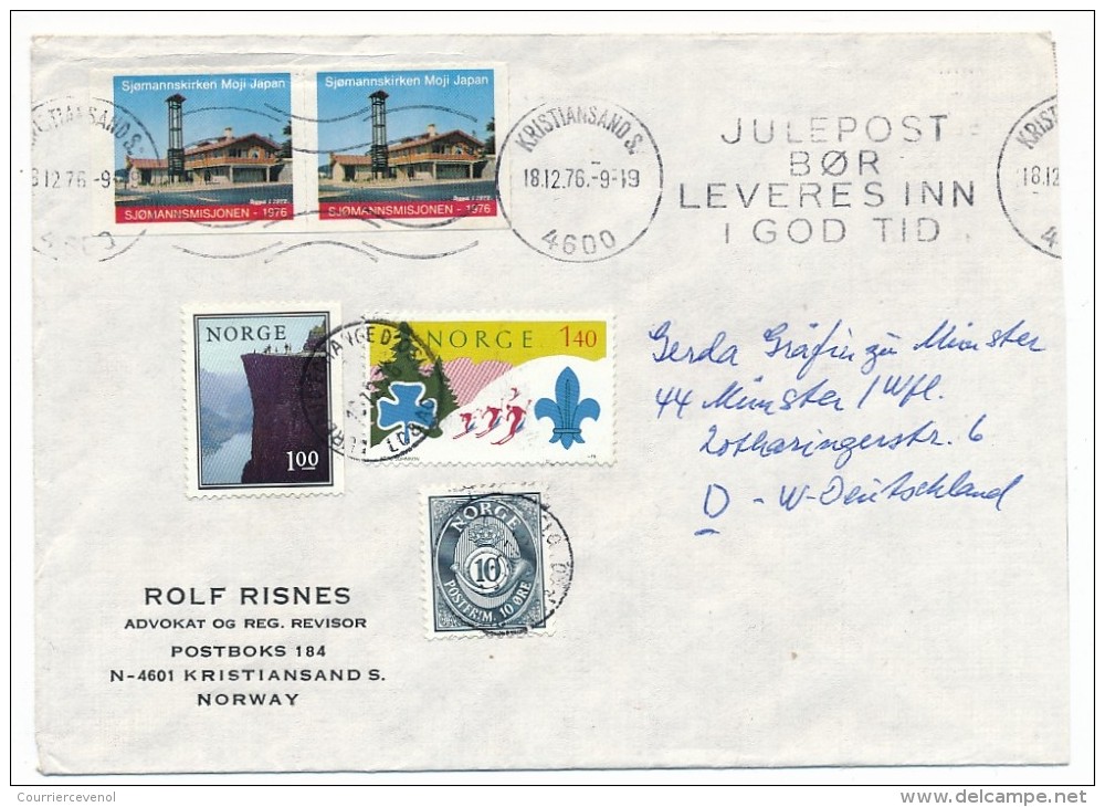 NORVEGE - Lot 12 Enveloppes - Affranchissements Divers Années 76 / 77 - Storia Postale