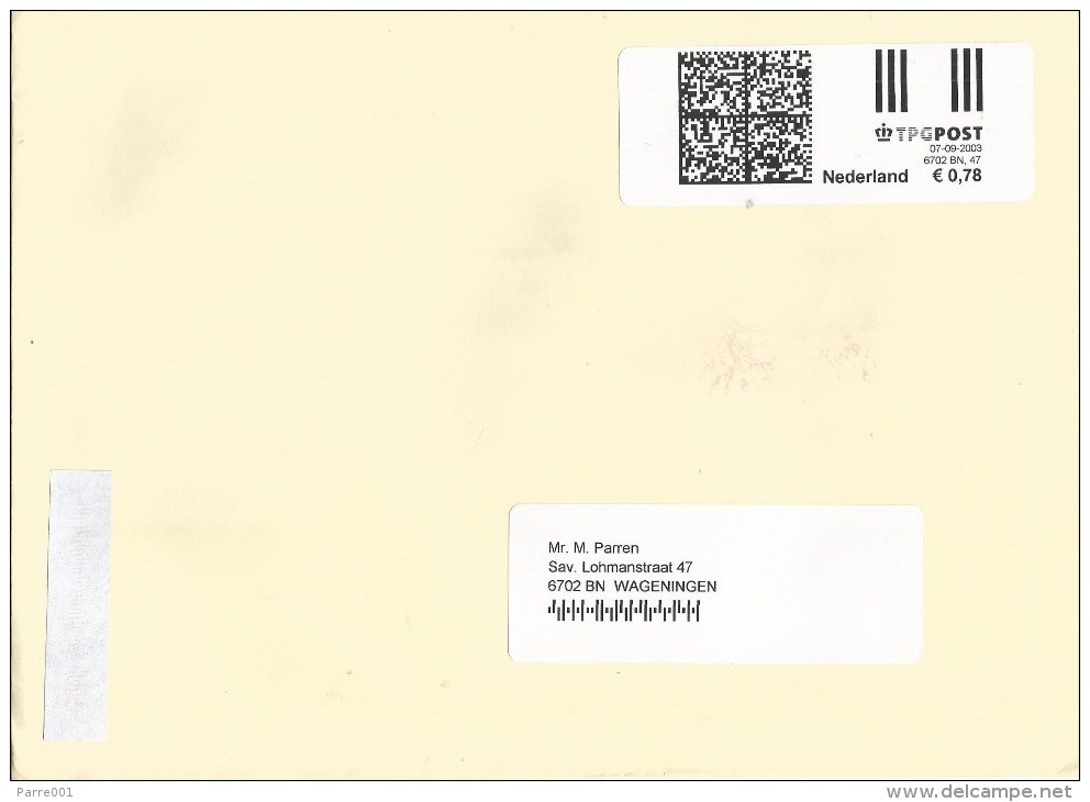 Netherlands Nederland 2003 Rotterdam Internet (PC) PC-A2 Meter Franking Label EMA Cover - Frankeermachines (EMA)