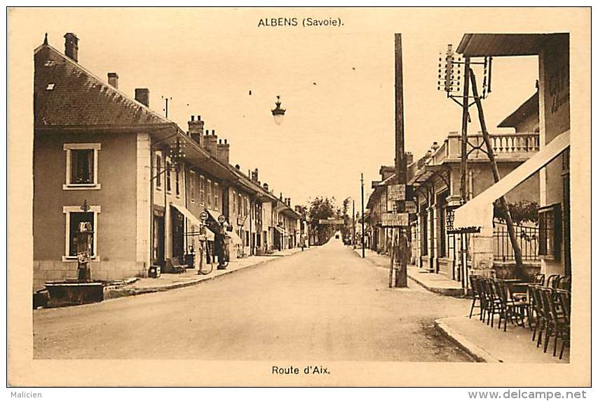 Dept Div- Savoie - Ref W197 -  Albens - Route D Aix - Pompe A Essence - Pompes A Essence - Carte Bon Etat - - Albens