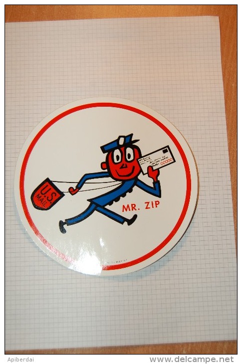 Vintage 1963 US MAIL Zip Code Decal Sticker - Autocollants