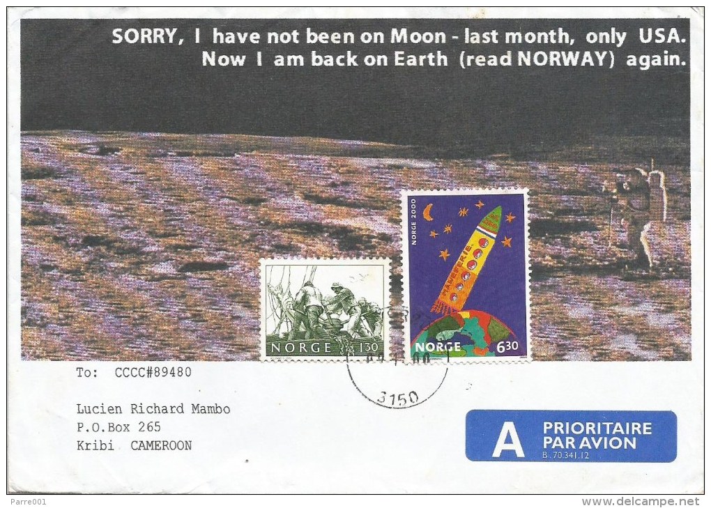 Norway 2000 Tolvsrod Space Rocket Moon Drawing Cover - Europa