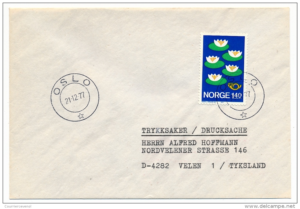 NORVEGE - Lot 6 Enveloppes - Nénuphars - Affranchissements Divers Années 77 / 80 - Brieven En Documenten