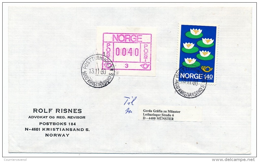 NORVEGE - Lot 6 Enveloppes - Nénuphars - Affranchissements Divers Années 77 / 80 - Briefe U. Dokumente