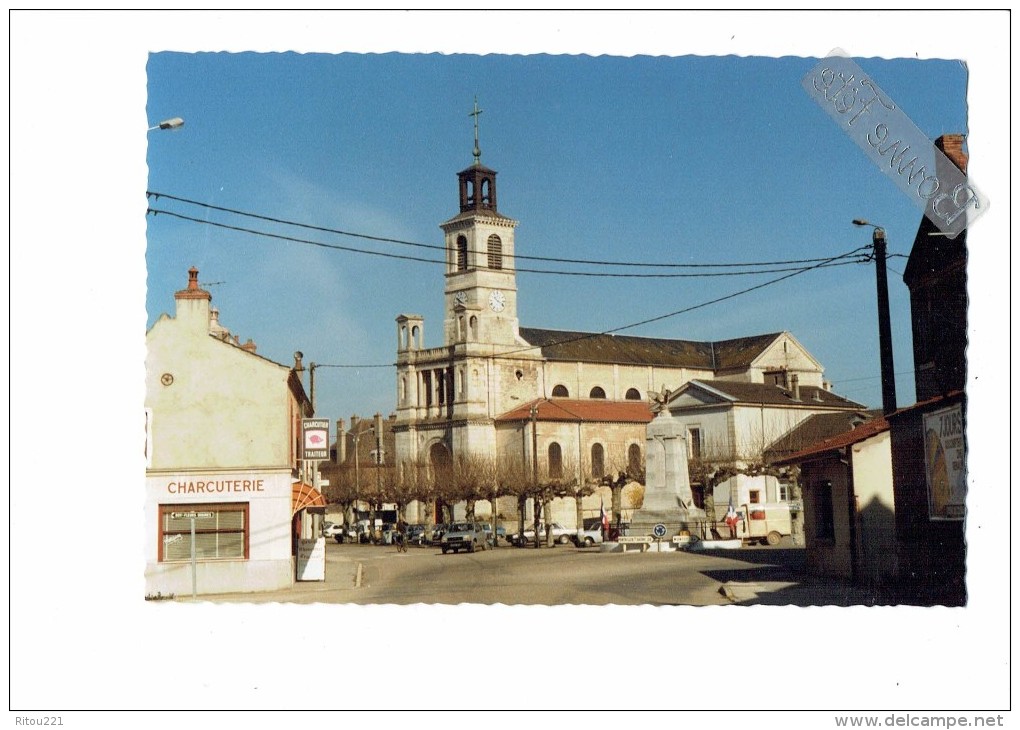 21 - BRAZEY EN PLAINE - Place De L'hôtel De Ville - L'église Monument Aux Morts - Charcuterie Voiture 2 CV CITROËN - Autres & Non Classés