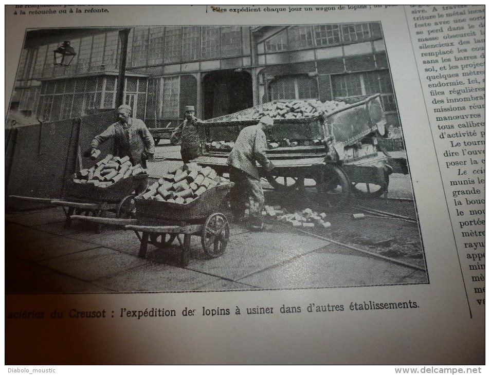 1915 GUERRE MONDIALE :Usinage des obus aux usines Schneider du Creusot depuis les petit jusqu´aux obus de 500kg ;St-Cyr