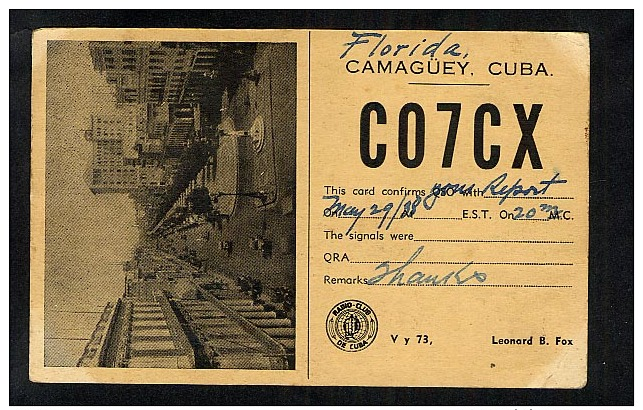 Cuba 1938 Postcard QSL Card To USA (S120) - Other & Unclassified