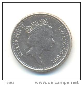 GRAN BRETAGNA  5 PENCE  ANNO 1991 - 5 Pence & 5 New Pence
