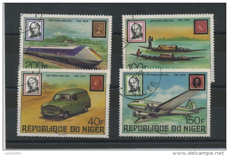 NIGER : SIR ROXLAND HILL -  N° Yvert  477/480 Obli. - Niger (1960-...)