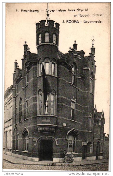 St Amandsberg 7 CP Roosebeeckstr Begijnhof Gemeentehuis    Heyveldstr Kerk H Hart   Monument Echte Foto - Evergem