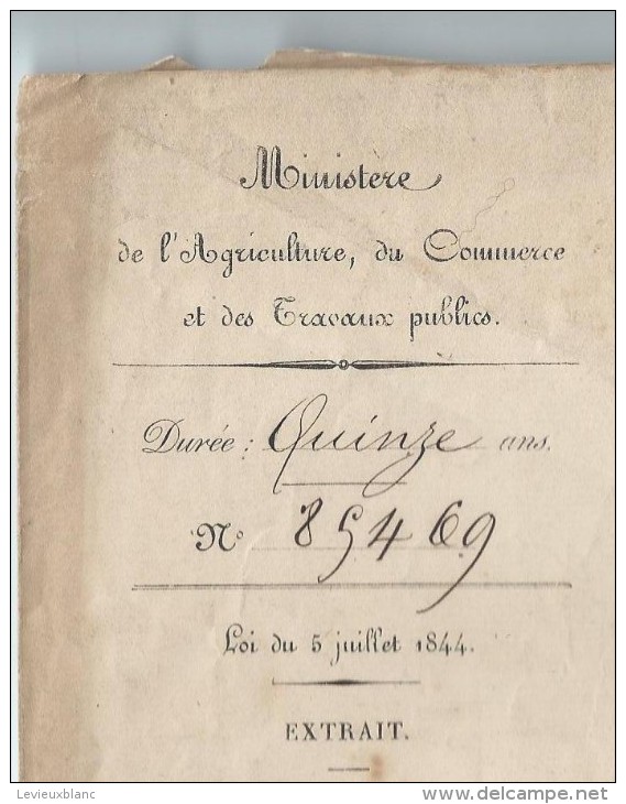 Brevet D´Invention De 15 Ans/Garniture Métallique De Locomotives à Vapeur/Labroue/Bordeaux/1 869  DIP20 - Diplome Und Schulzeugnisse