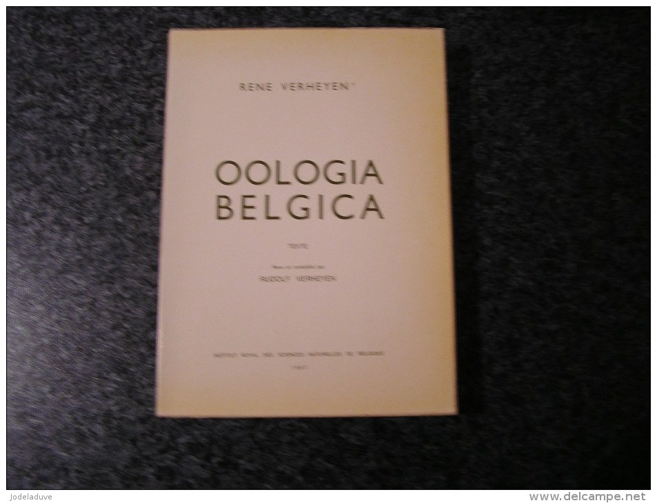 OOLOGIA BELGICA Verheyen 1967 Institut Royal Sciences Naturelles Belgique Oeuf Ornithologie Oiseaux Ornithologue Oiseau - Animaux