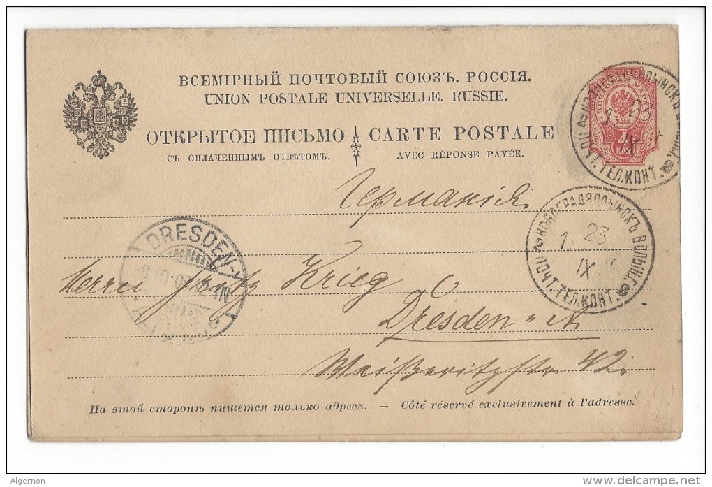 10704  -  Entier Postal 1902 Pour Dresden Avec Carte Réponse - Lettres & Documents