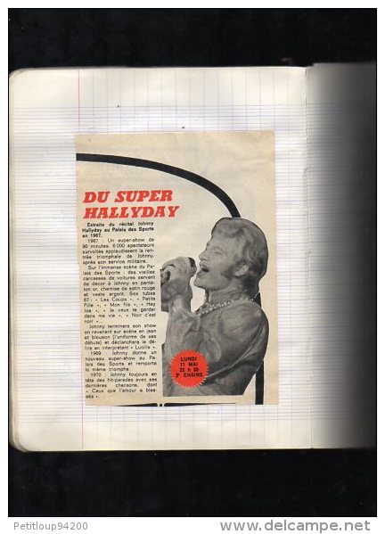 CAHIER  JOHNNY HALLYDAY  Coupures de Presse