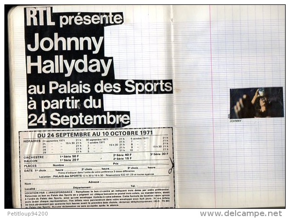 CAHIER  JOHNNY HALLYDAY  Coupures de Presse