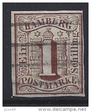 Germany (Hamburg)  1859  (o)  Mi.2 - Hamburg