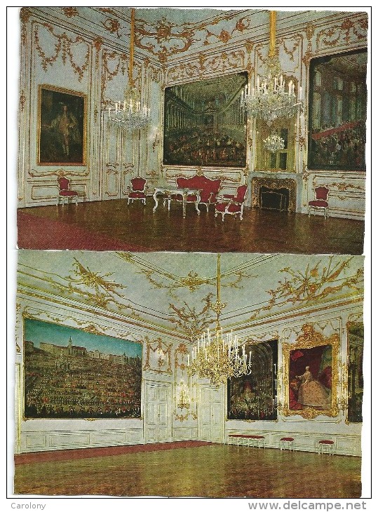 Lot de 12 cartes du Château de Schönbrunn  ( ecriture cursive allemande ou gothique allemande)