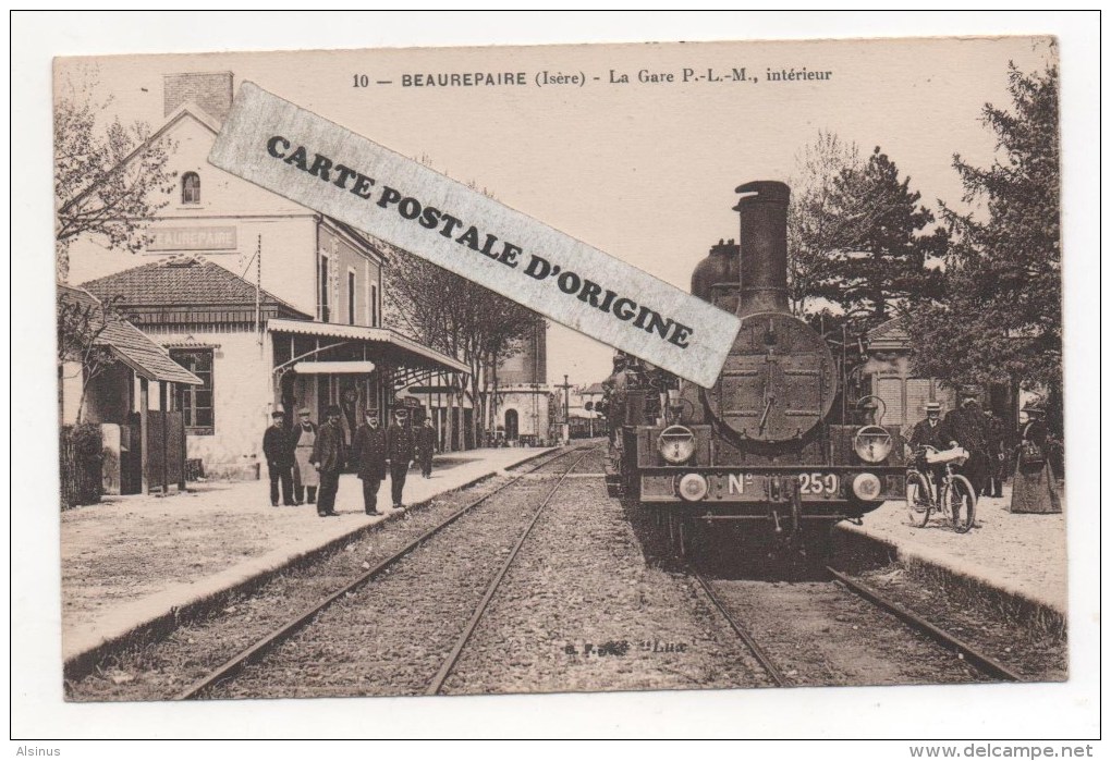 38 - BEAUREPAIRE - LA GARE P.L.M. - INTRERIEUR - LOCOMOTIVE EN PREMIER PLAN - Beaurepaire