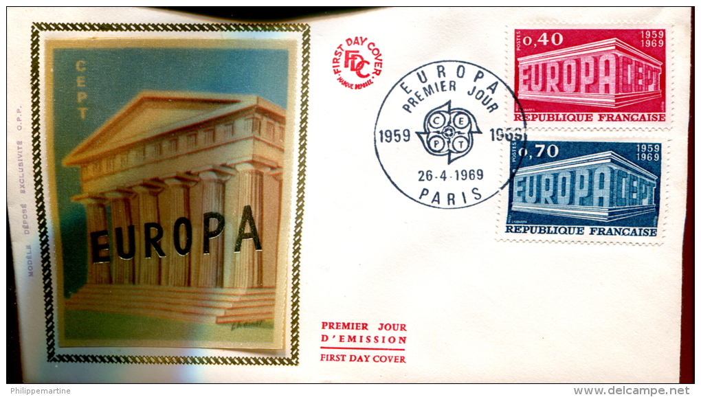 FDC  Europa - Paris (75) Du 26 Avril 1969 - 1960-1969