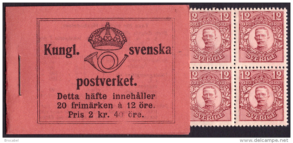 Sweden BK H010 R** 1918 Gustav V In Medallon C98 - 1904-50