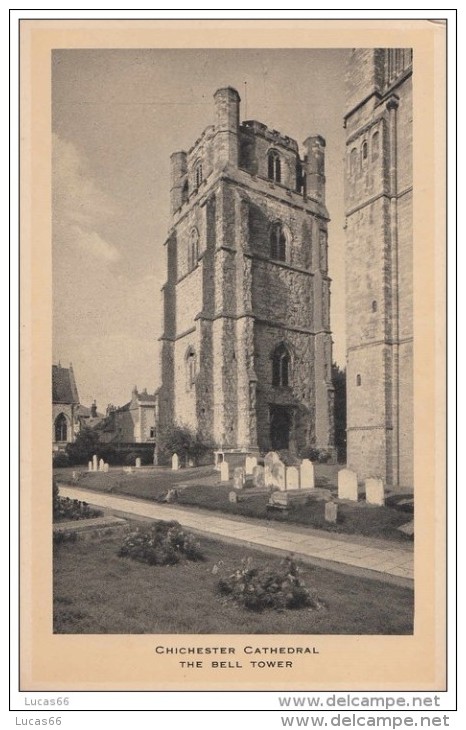 POSTCARD 1920 CA. CHICHESTER CATHEDRAL  - THE BELL TOWER - Chichester