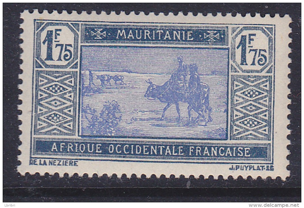 MAURITANIE N° 60B 1F75 BLEU VERT ET OUTREMER MEHARISTE NEUF SANS CHARNIERE - Neufs