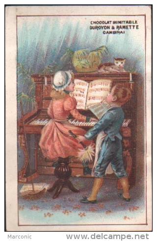 Chromo Chocolat DUROYON - Chicorée à La Ménagère - Enfants, Leçon De Piano - Duroyon & Ramette