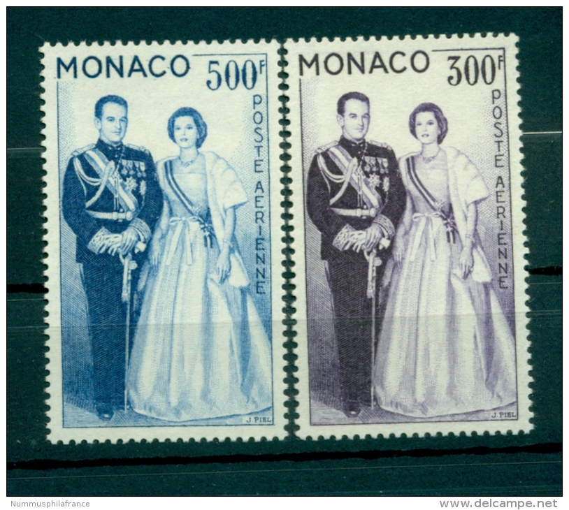 Monaco 1959 - Y & T  N. 71/72  Poste Aerienne - Couple Princier - Poste Aérienne