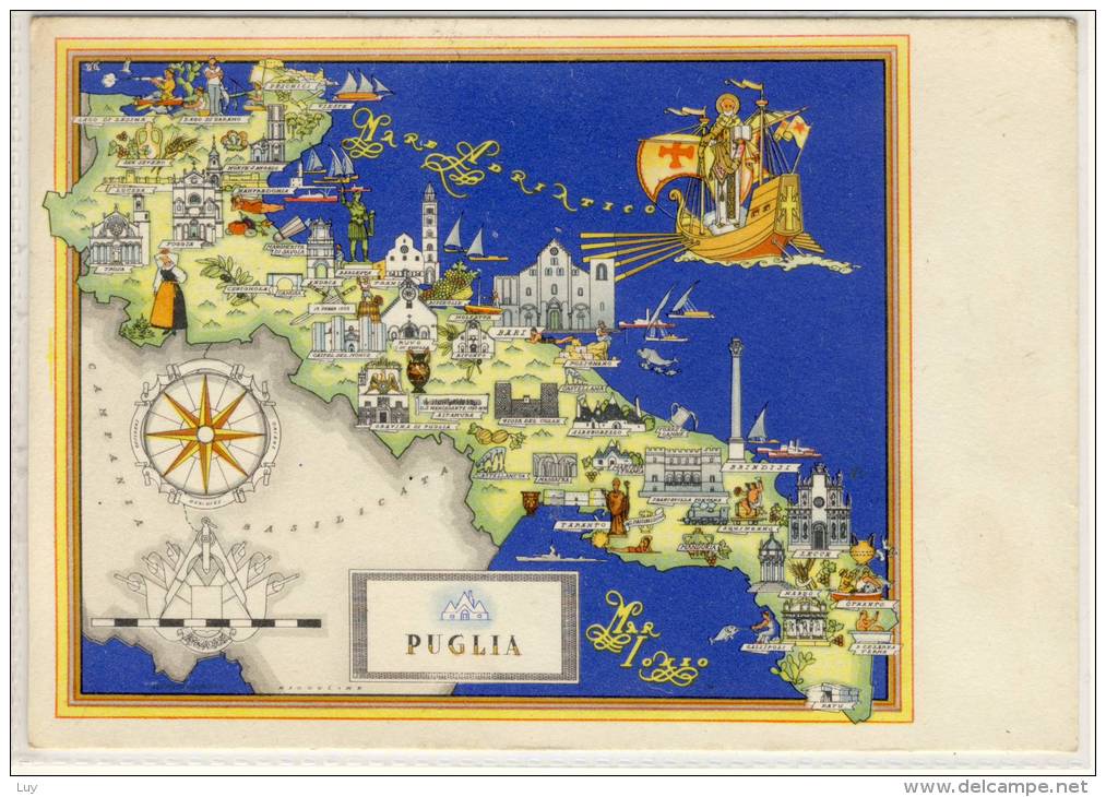 PUGLIA  -  Mappa Storica MAP MAPA - Carte Geografiche