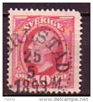 SUEDE - SVERIGE - 1891 - Serie Courant - Roi Oscar Ll - 10 Ore Obl. - 1885-1911 Oscar II