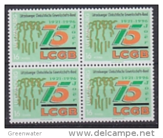 Luxemburg 1996 Christlicher Geweerkschaftsbund 1v Bl Of 4 ** Mnh (F2606A) - Nuevos