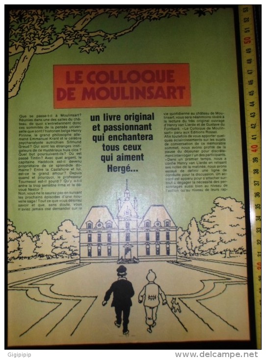 PUB PUBLICITE  TINTIN PAR HERGE LE COLLOQUE DE MOULINSART - Collezioni