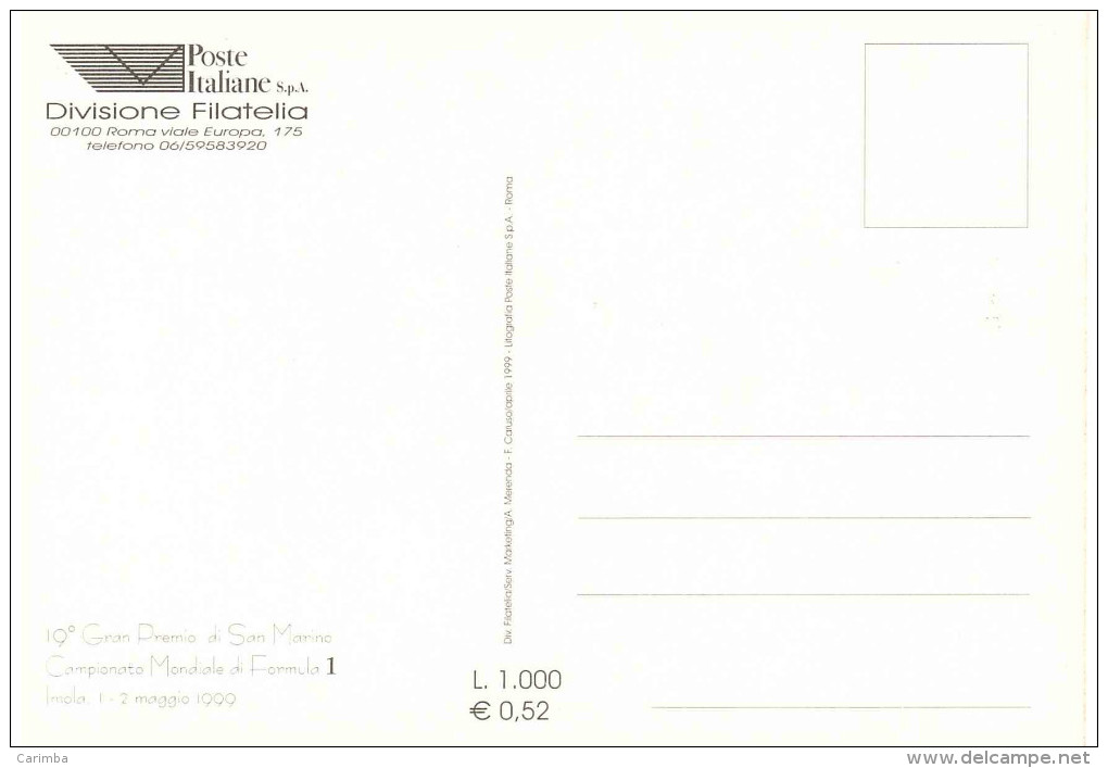 1999 1-2 MAGGIO 19 GRAN PREMIO DI SAN MARINO CAMPIONATO MONDIALE DI F1 - Imola