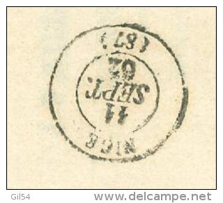 Yv N°14 Type II / Lac De Marseille  Pc 1896 En Sept 1862 Pour Nice  - Aab6601 - 1849-1876: Classic Period