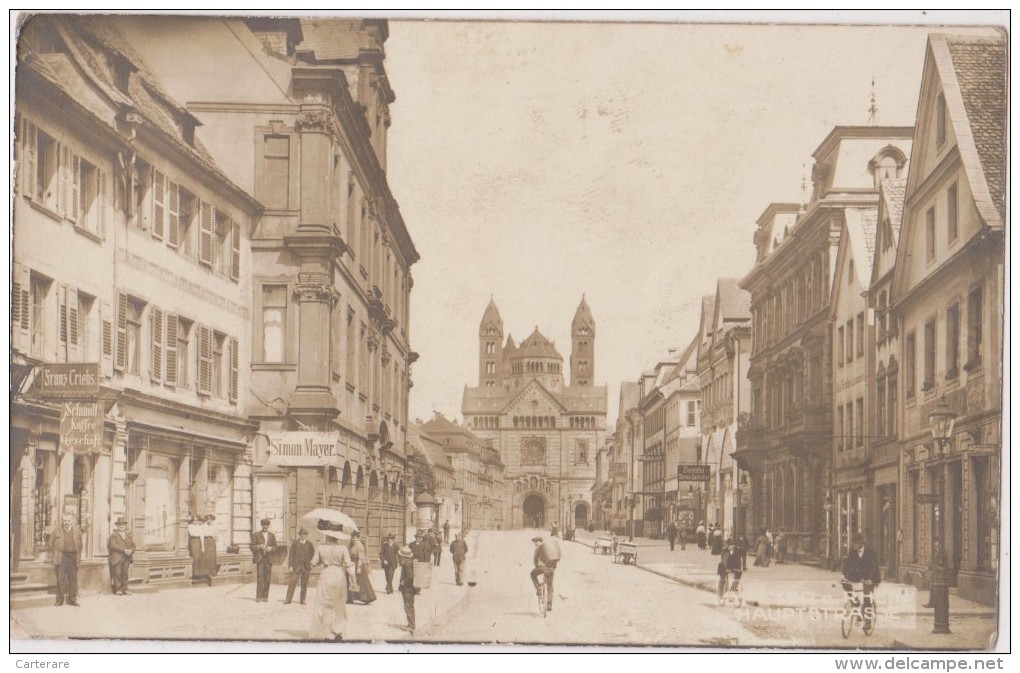 Carte Photo,unique,ALLEMAGNE,DEUTSCHLAND,GERMANY,rhénanie Palatinat,SPEYER,SPIRE,HAUPSTRASSE,foule,carte Animée,rare - Autres & Non Classés