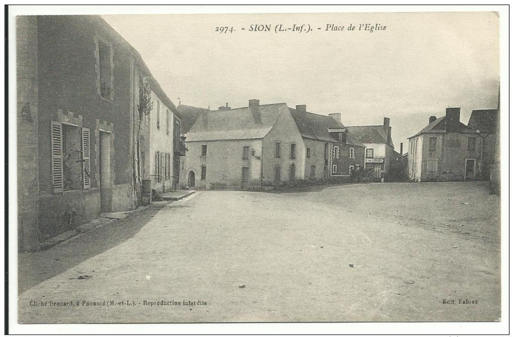 44 - CPA  - SION LES MINES - Place De L'égile - Hotel De L'ouest  ( LOIRE ATLANTIQUE ) - Sonstige & Ohne Zuordnung