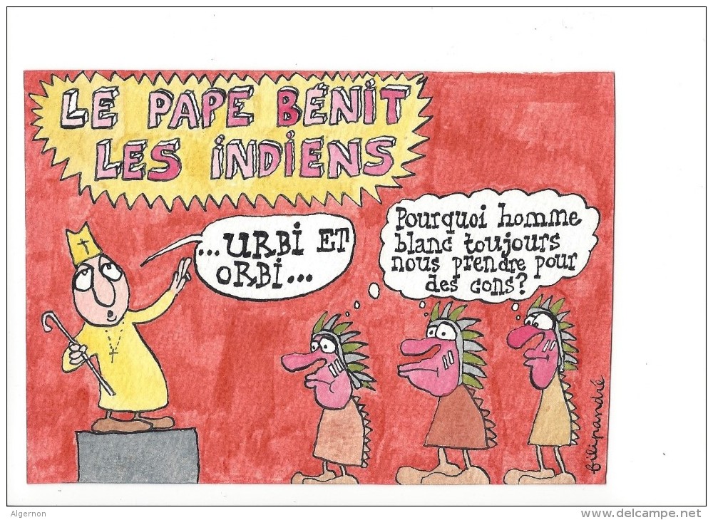 10751 - Le Pape Bénit Les Indiens Dessin Original De Filipandré Mars 1983 (Exemplaire Unique) - Filipandre