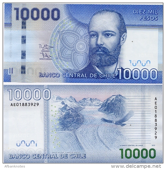 CHILE       10,000 Pesos       P-164[c]       2012       UNC  [ 10000 ] - Chile