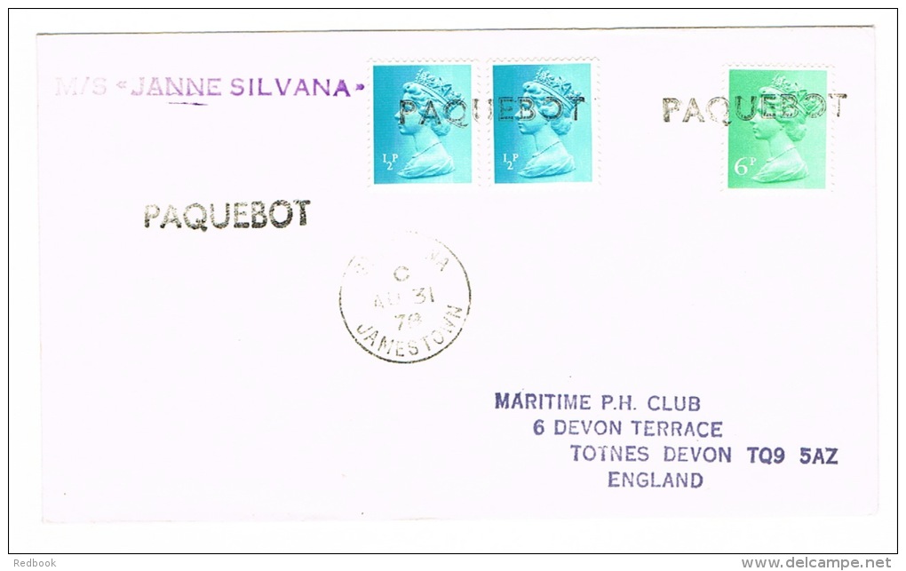 RB 1005 - 1978 St Helena Paquebot Ship Letter M/S Janne Silvana - 7p Rate To UK - Maritime Theme - Saint Helena Island