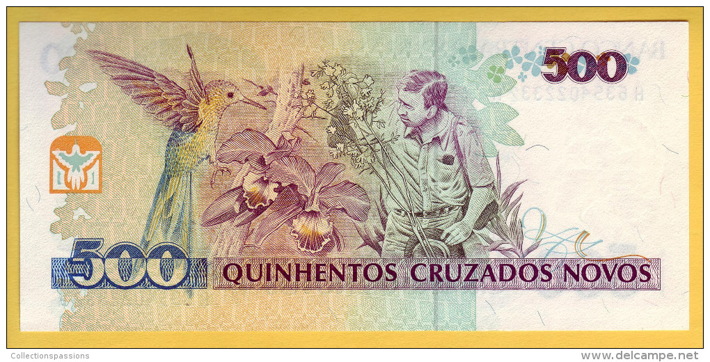 BRESIL - Billet De 500 Cruzeiros Sur 5000 Cruzados Novos. (1990). Pick: 226b. NEUF - Brazil